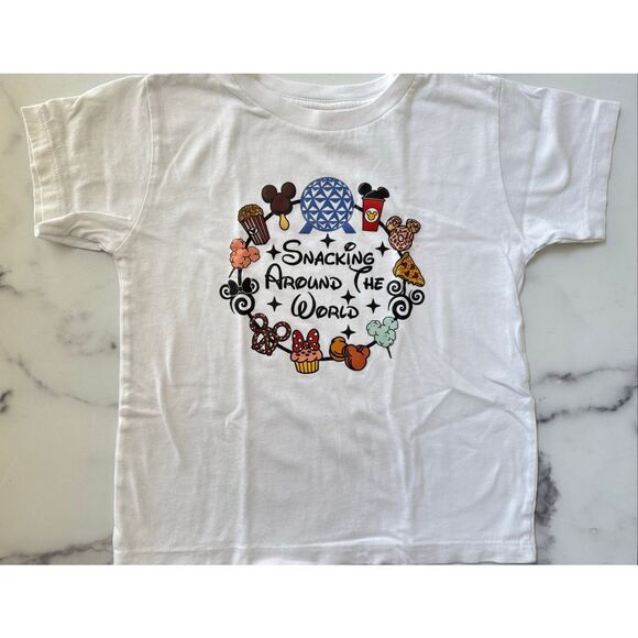 Bella + Canvas Epcot Disney World snacking around the world girls 100% cotton Et - Picture 1 of 6